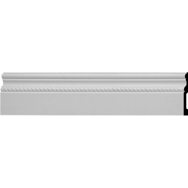 Ekena Millwork SAMPLE - 6"H x 5/8"P x 12"L Oslo Rope Baseboard Moulding SAMPLE-BBD06X01OS